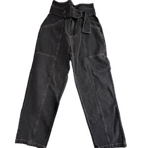 Le lis women black jeans sz Medium mom high rise belt Retro Rave Grunge